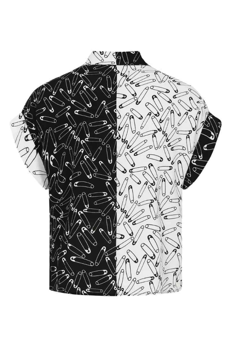 Hell Bunny Safety Pin Shirt Black Best