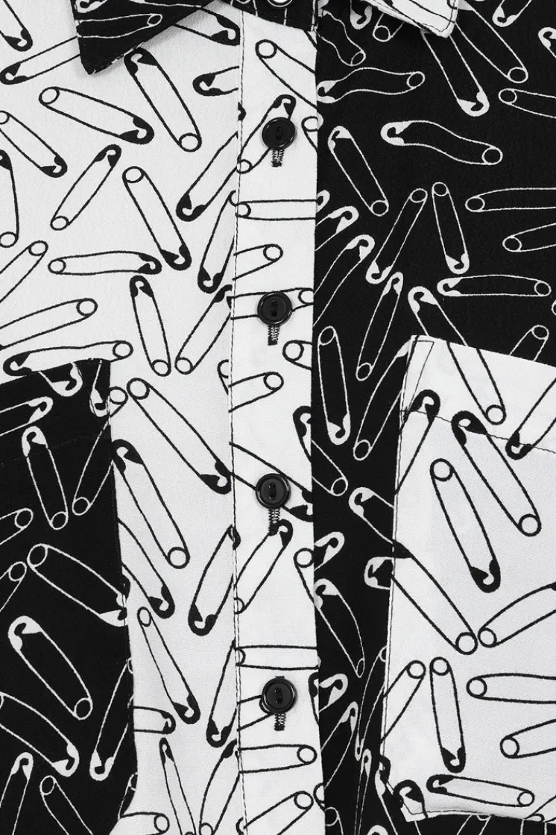 Hell Bunny Safety Pin Shirt Black Best