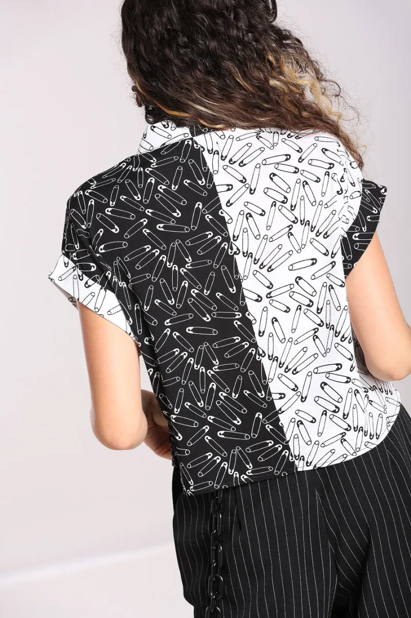 Hell Bunny Safety Pin Shirt Black Best