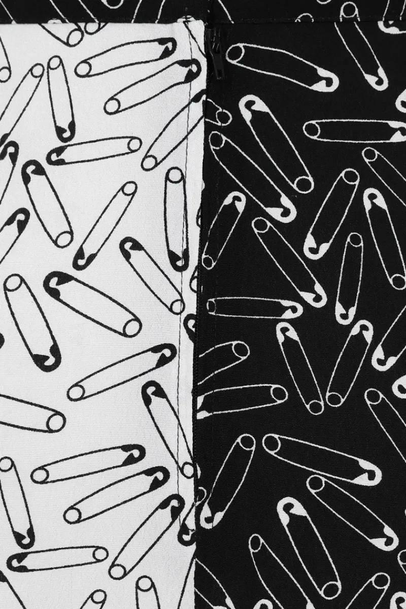 Hell Bunny Safety Pin Skirt Black New