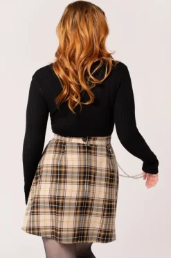 Hell Bunny Saffie Skirt Brown New