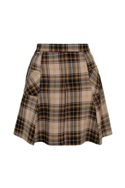 Hell Bunny Saffie Skirt Brown New