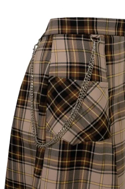 Hell Bunny Saffie Skirt Brown New