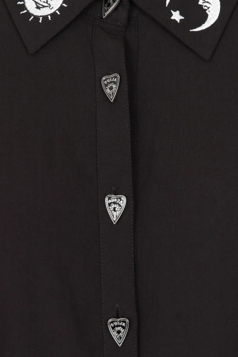 Hell Bunny Samara Blouse Black Hot