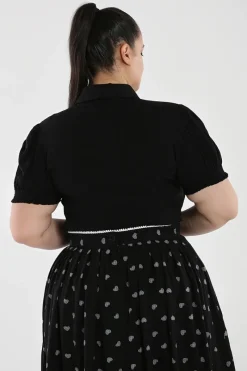 Hell Bunny Samara Blouse Black Hot