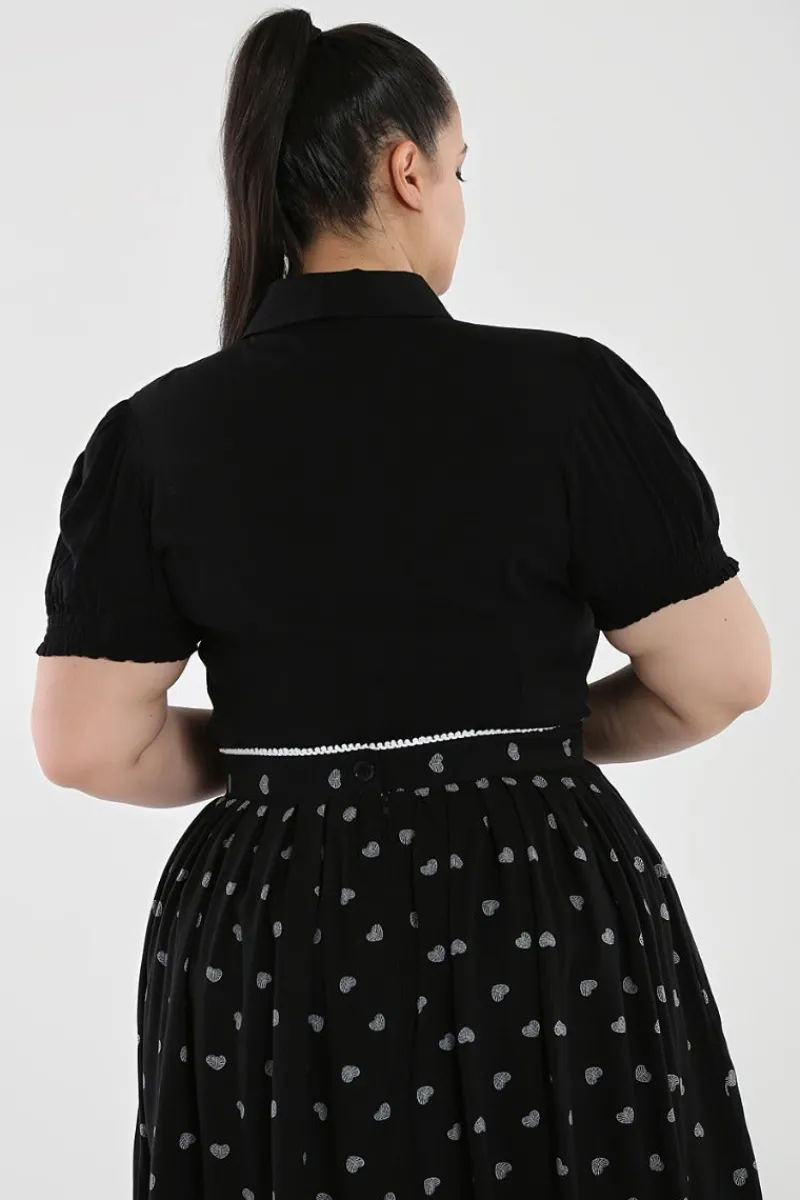 Hell Bunny Samara Blouse Black Hot