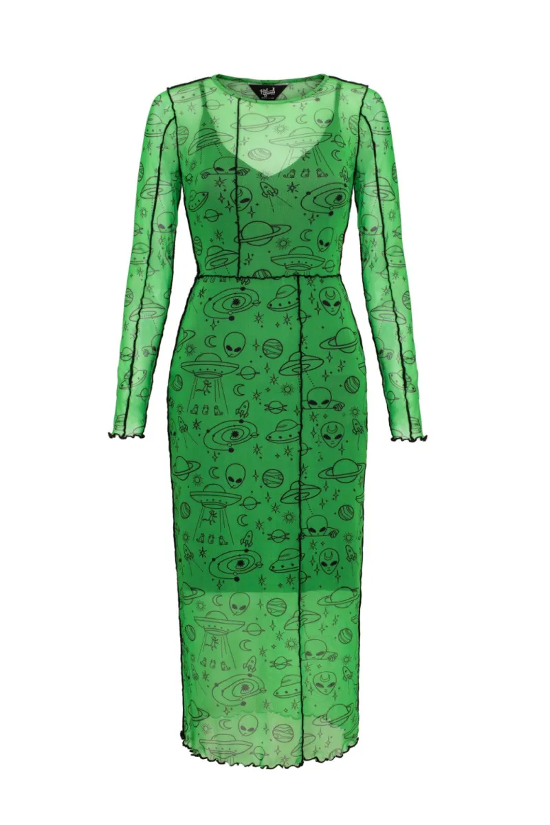 Hell Bunny Scully Dress Green Clearance