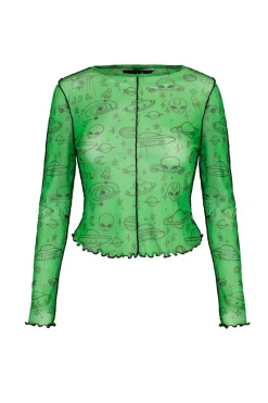 Hell Bunny Scully Top Green Clearance