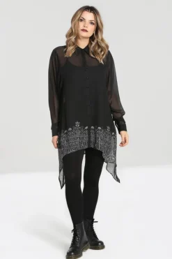 Hell Bunny Secret Gate Tunic Black Outlet