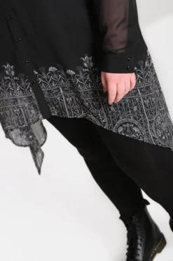 Hell Bunny Secret Gate Tunic Black Outlet