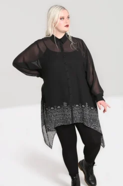 Hell Bunny Secret Gate Tunic Black Outlet