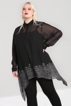 Hell Bunny Secret Gate Tunic Black Outlet