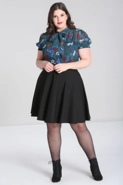 Hell Bunny Sianna Blouse Teal Best