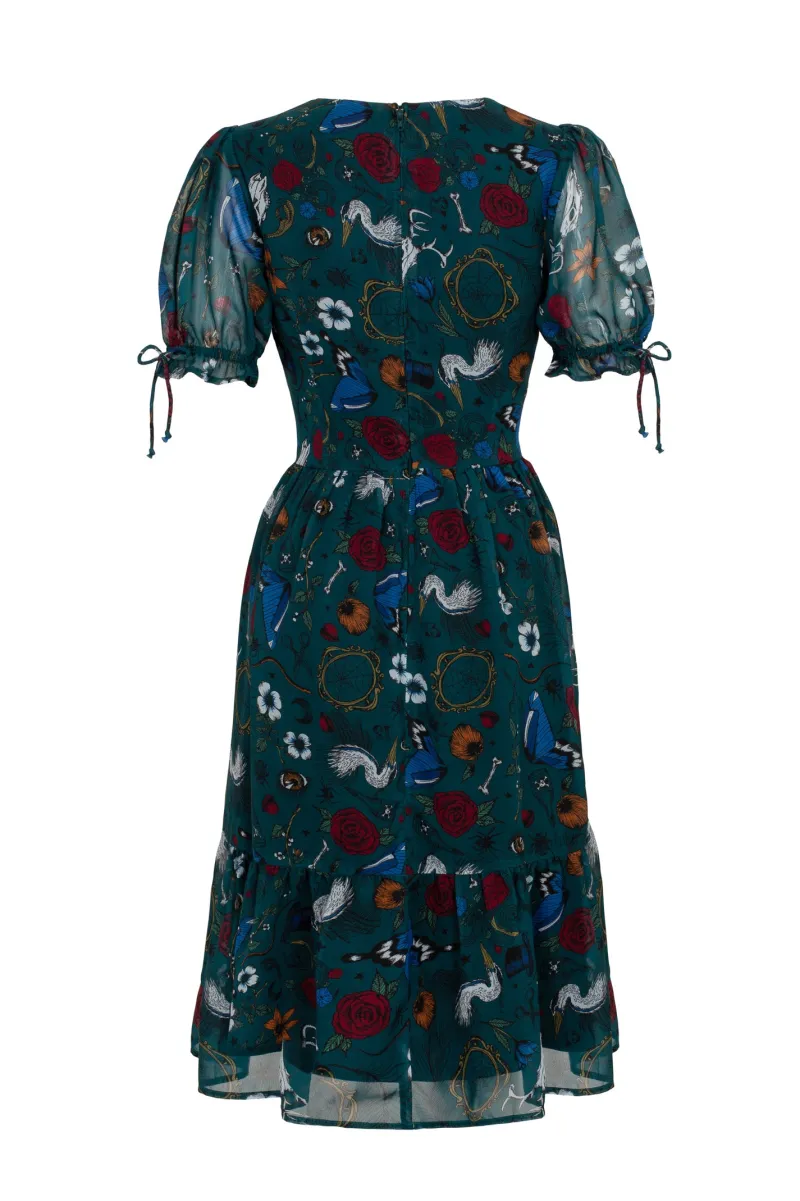 Hell Bunny Sianna Midi Dress Teal New