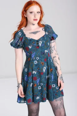 Hell Bunny Sianna Mini Dress Teal Best