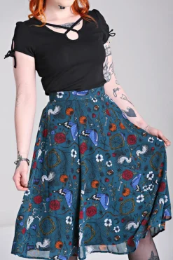 Hell Bunny Sianna Skirt Teal Outlet