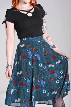Hell Bunny Sianna Skirt Teal Outlet