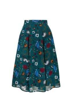 Hell Bunny Sianna Skirt Teal Outlet