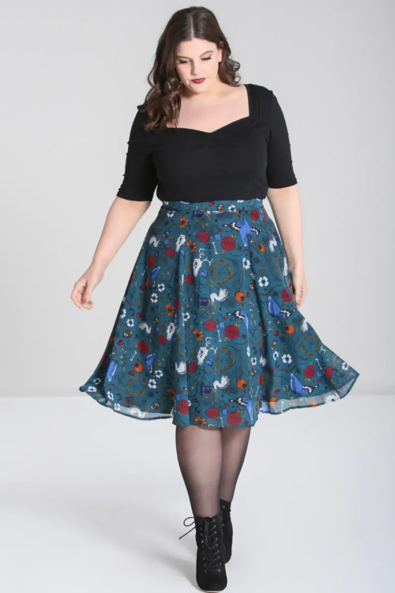 Hell Bunny Sianna Skirt Teal Outlet