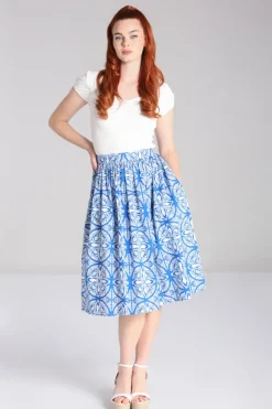 Hell Bunny Sicily Skirt Blue