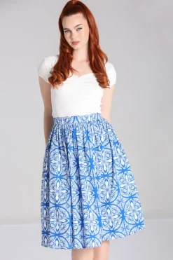 Hell Bunny Sicily Skirt Blue