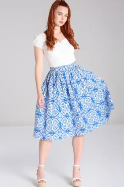 Hell Bunny Sicily Skirt Blue