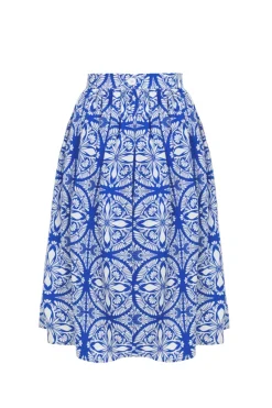 Hell Bunny Sicily Skirt Blue