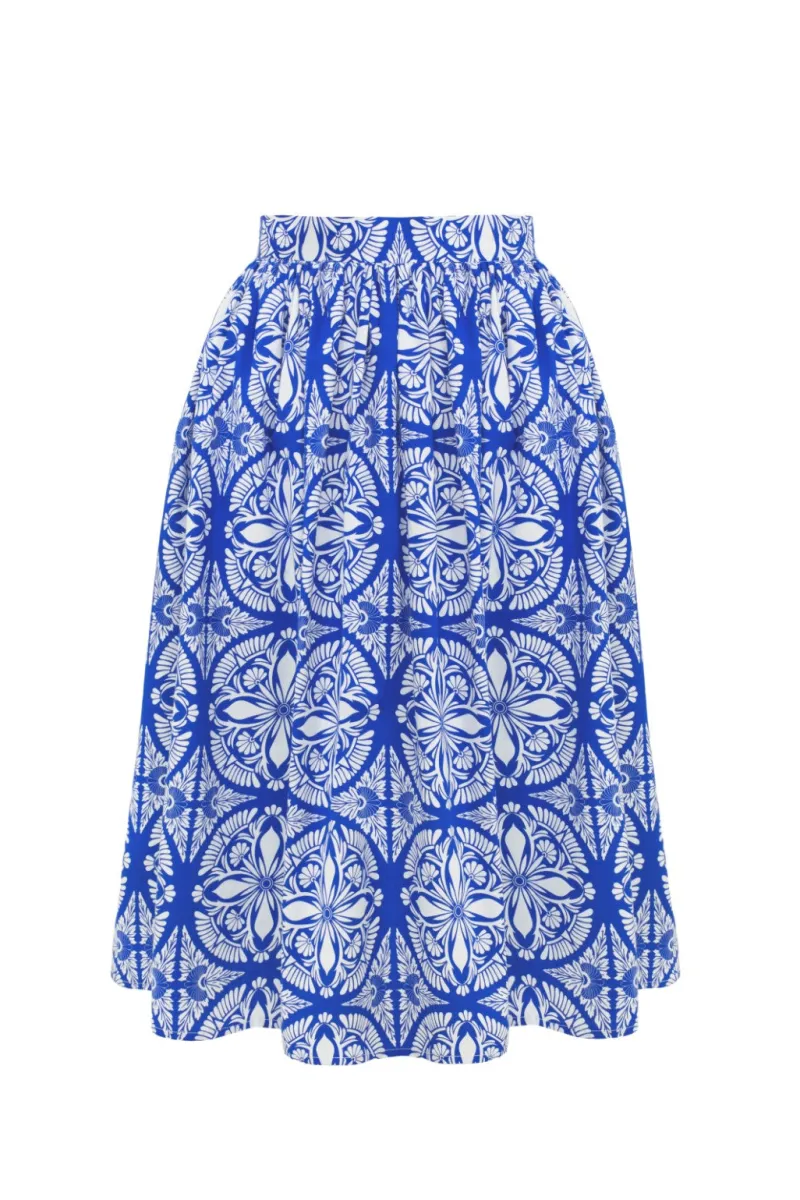Hell Bunny Sicily Skirt Blue