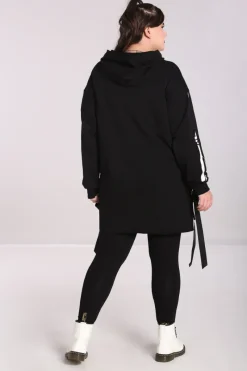 Hell Bunny Skeleton Hoodie Dress Black