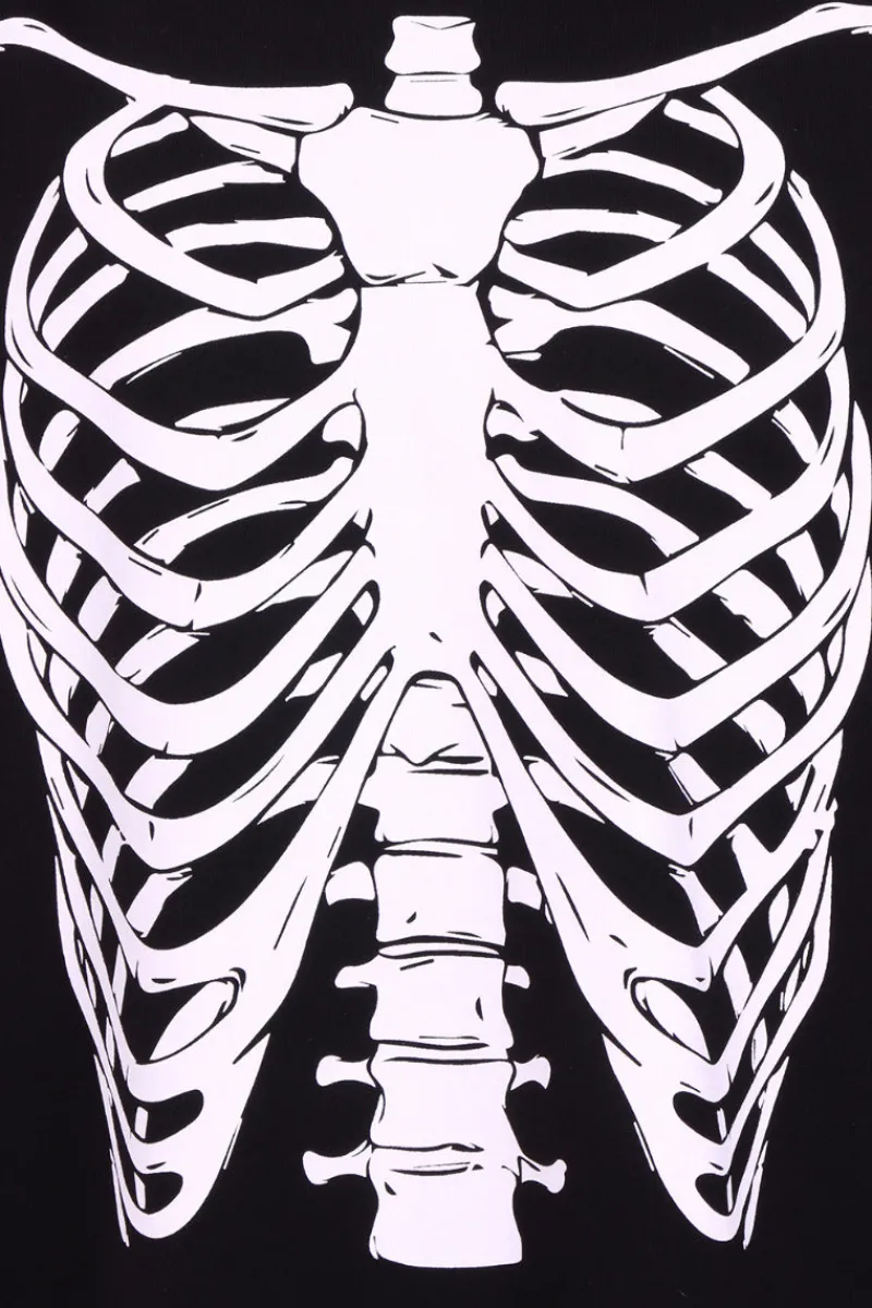 Hell Bunny Skeleton Hoodie Dress Black