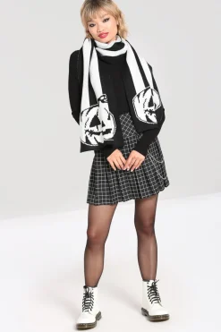 Hell Bunny Skelli Scarf Black/White Hot