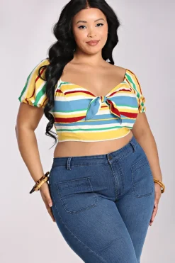 Hell Bunny Solange Crop Top MultiColour Sale