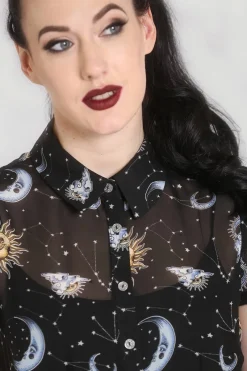 Hell Bunny Solaris Blouse Black