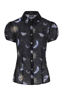Hell Bunny Solaris Blouse Black