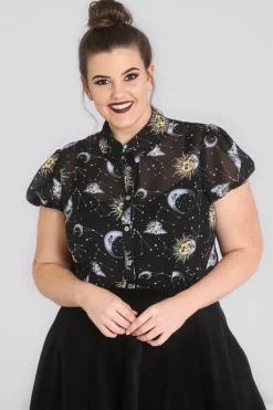 Hell Bunny Solaris Blouse Black
