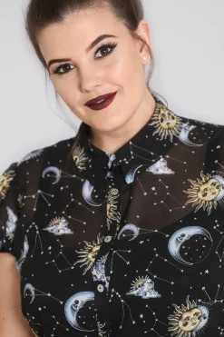 Hell Bunny Solaris Blouse Black
