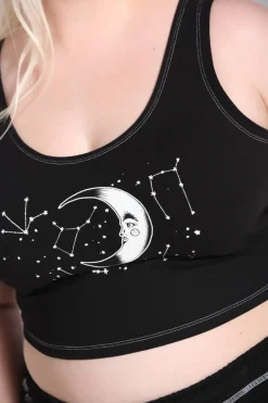 Hell Bunny Solaris Crop Top Black Discount