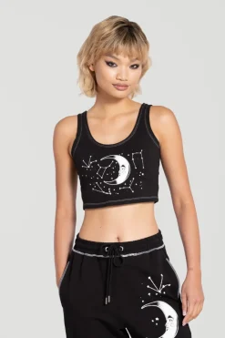 Hell Bunny Solaris Crop Top Black Discount