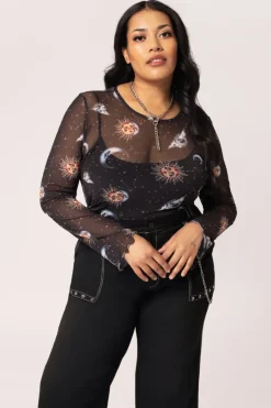 Hell Bunny Solaris Mesh Top Black Online