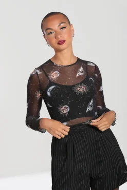 Hell Bunny Solaris Mesh Top Black Online
