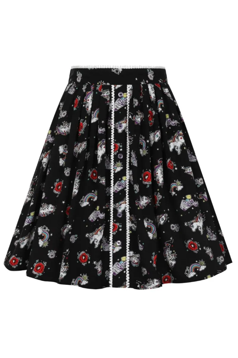 Hell Bunny Star Catcher Mini Skirt Black New