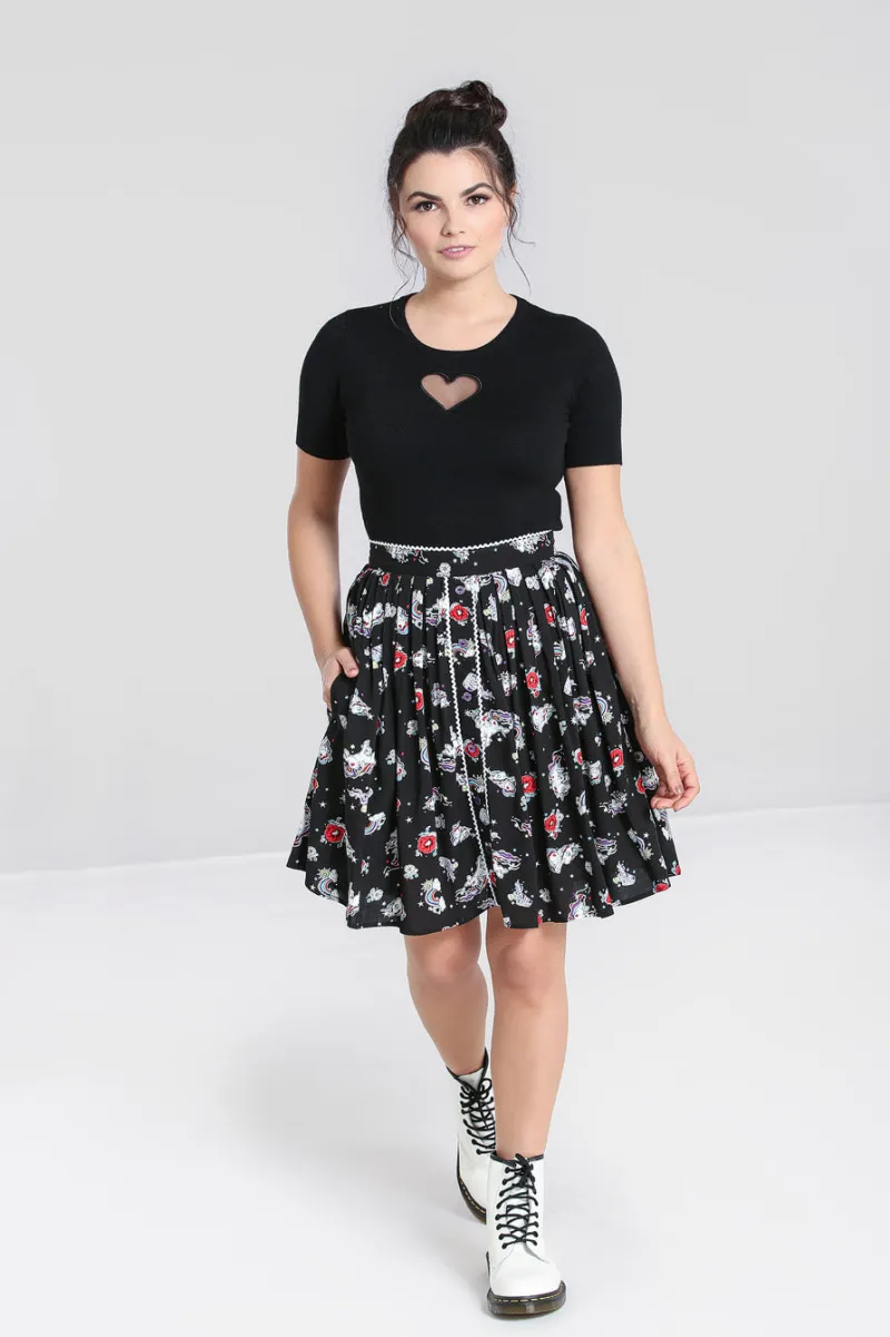 Hell Bunny Star Catcher Mini Skirt Black New