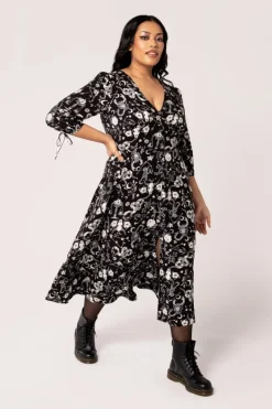 Hell Bunny Star Sign Midi Dress Black Outlet