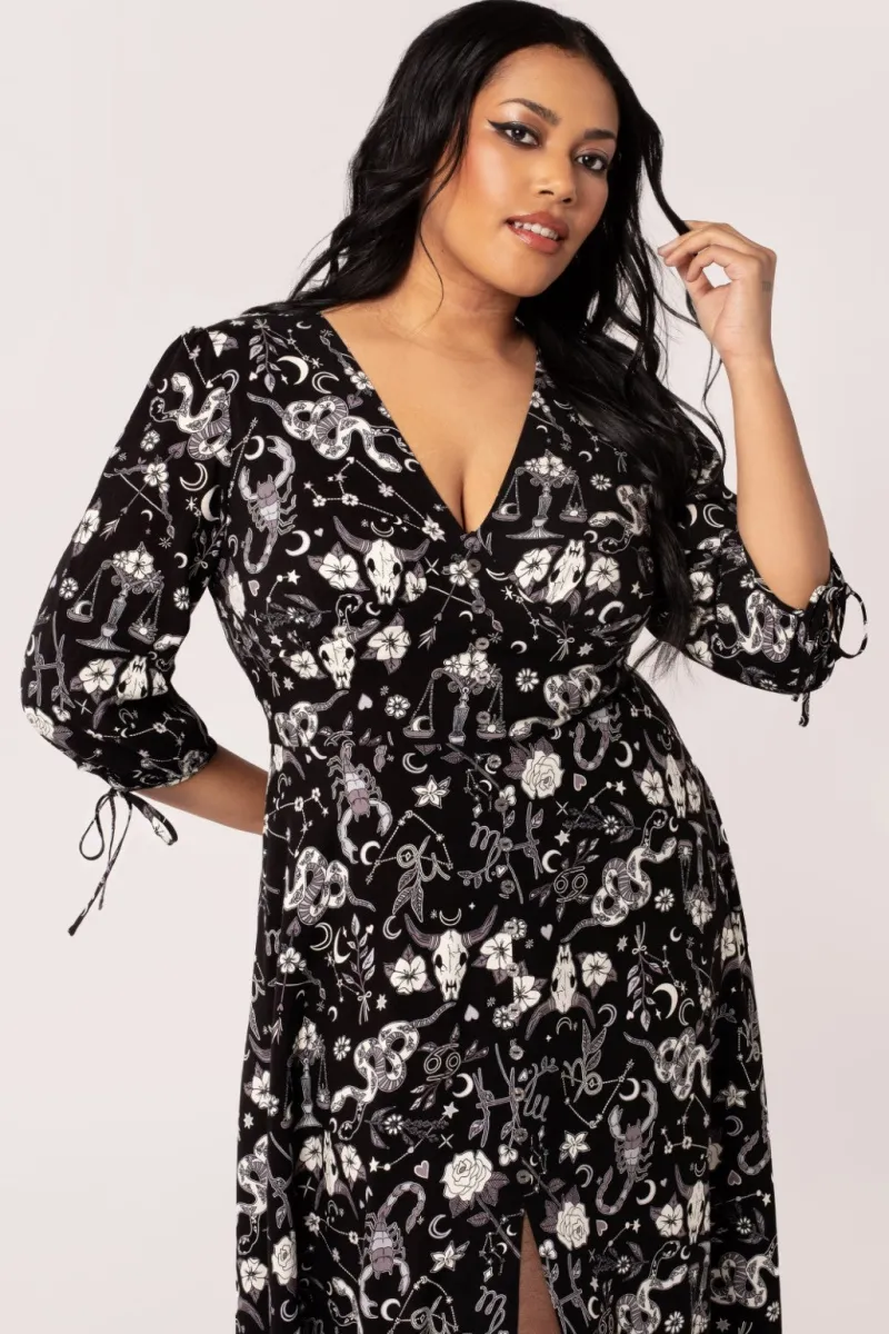 Hell Bunny Star Sign Midi Dress Black Outlet