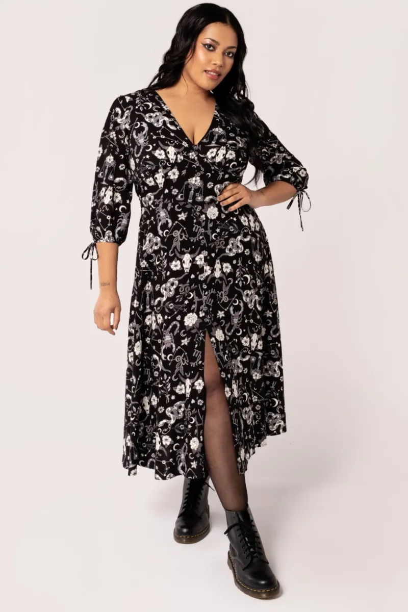 Hell Bunny Star Sign Midi Dress Black Outlet