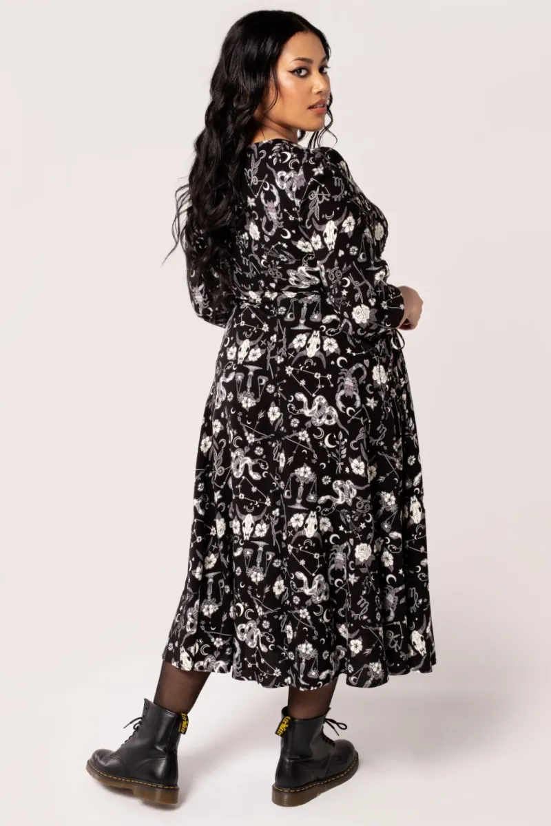 Hell Bunny Star Sign Midi Dress Black Outlet