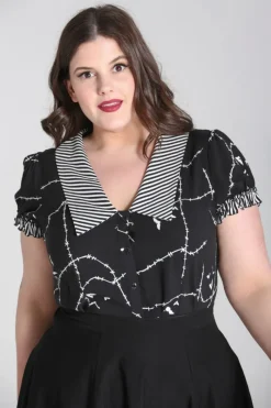 Hell Bunny Stitches Blouse Clearance