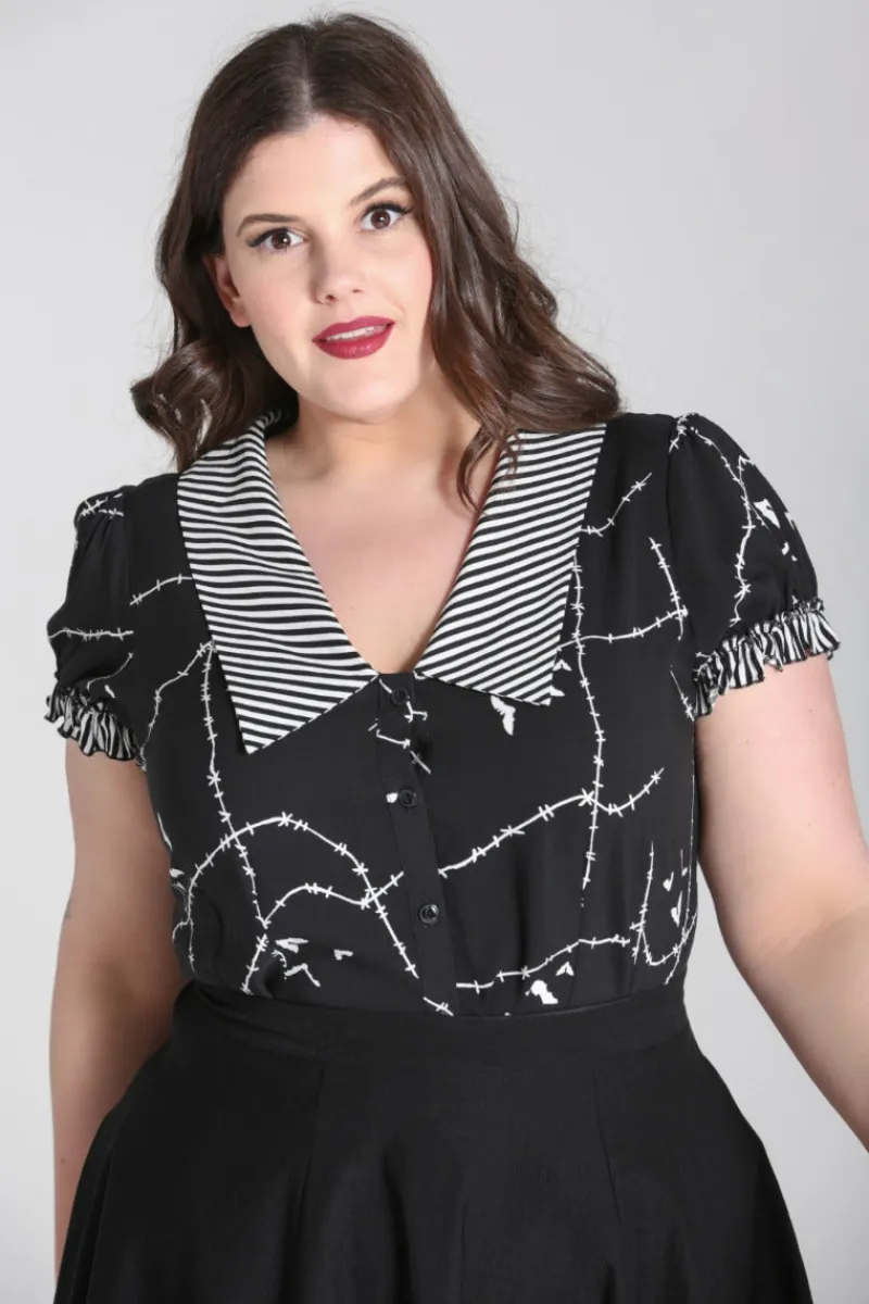 Hell Bunny Stitches Blouse Clearance