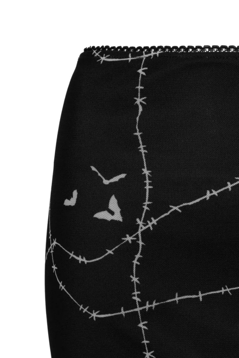 Hell Bunny Stitches Mesh Skirt Black Clearance