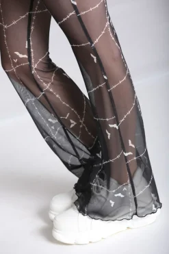 Hell Bunny Stitches Mesh Trousers Black New